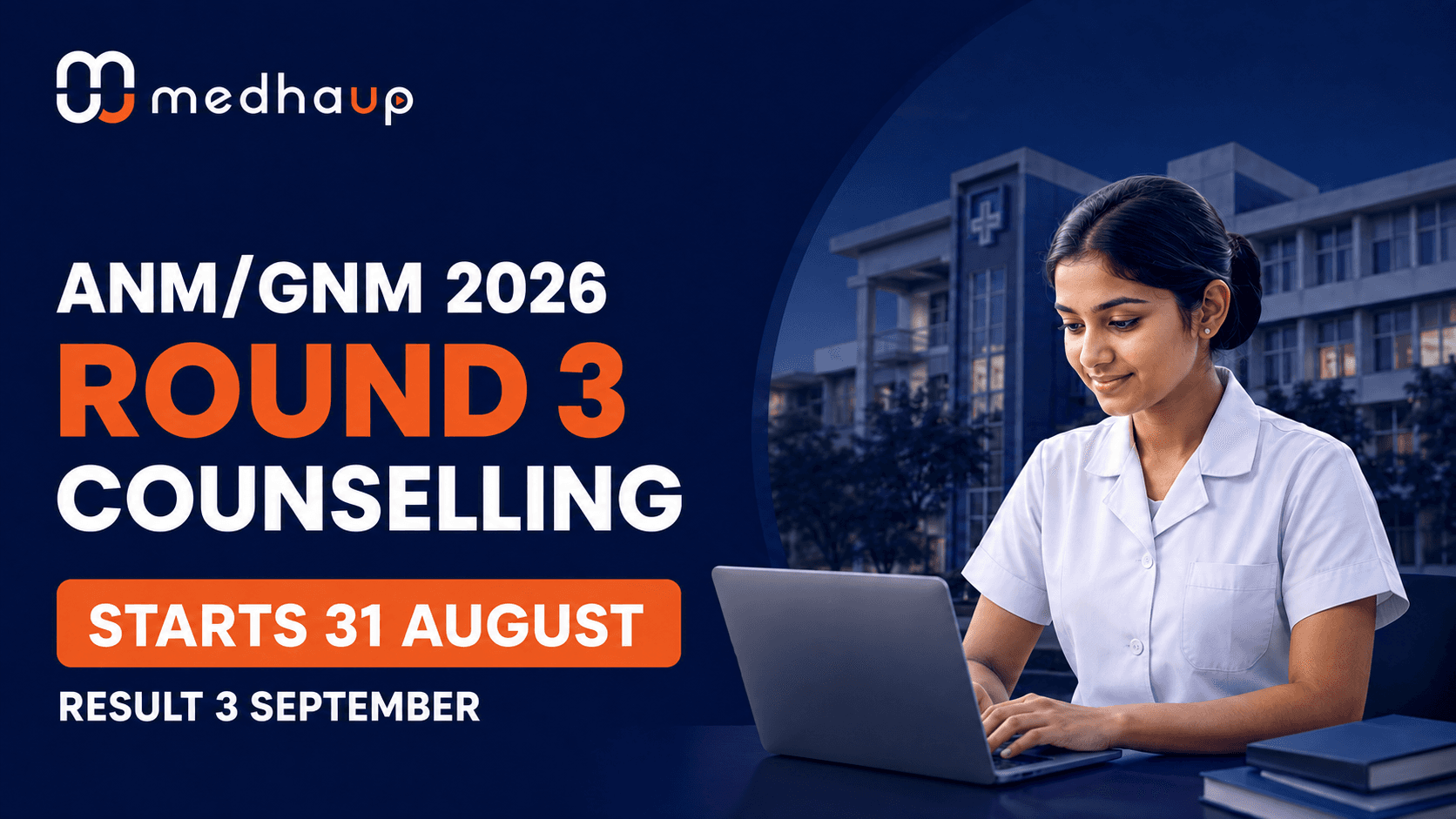 ANM/GNM 2026 Round 3 Counselling Starts August 31: Registration, Fresh Choice Filling, Eligibility & Result Date