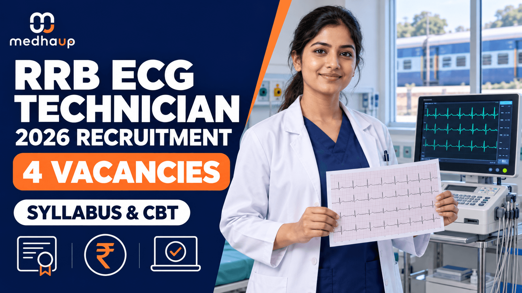 RRB ECG Technician Recruitment 2026: 4 Vacancies, Eligibility, Salary, Syllabus & CBT Pattern