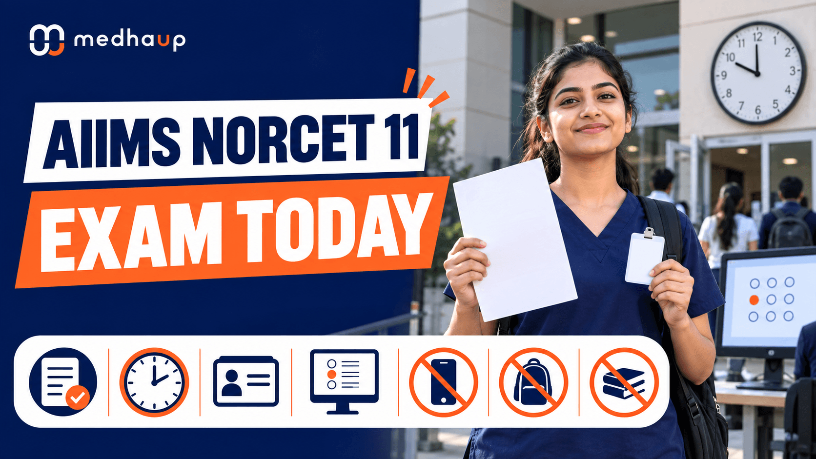 AIIMS NORCET 11 Exam Today: Reporting Time, Exam Pattern, Admit Card & Important Guidelines