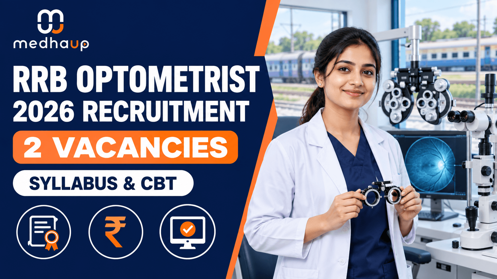 RRB Optometrist Recruitment 2026: 2 Vacancies, Eligibility, Salary, Syllabus & CBT Pattern